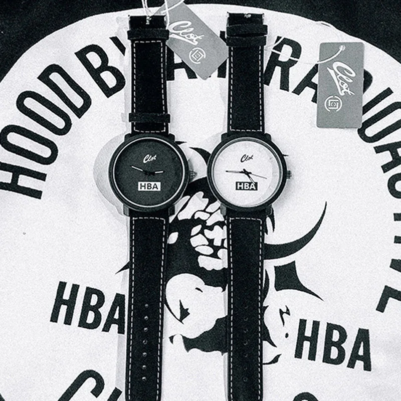 Часы HBA унисекс с кожаным ремешком модные кварцевые часы для мужчин и женщин