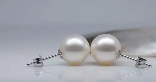 

Free Shipping >>>>HUGE 12MM WHITE SOUTH SEA PEARL EARRING WHITE 14K