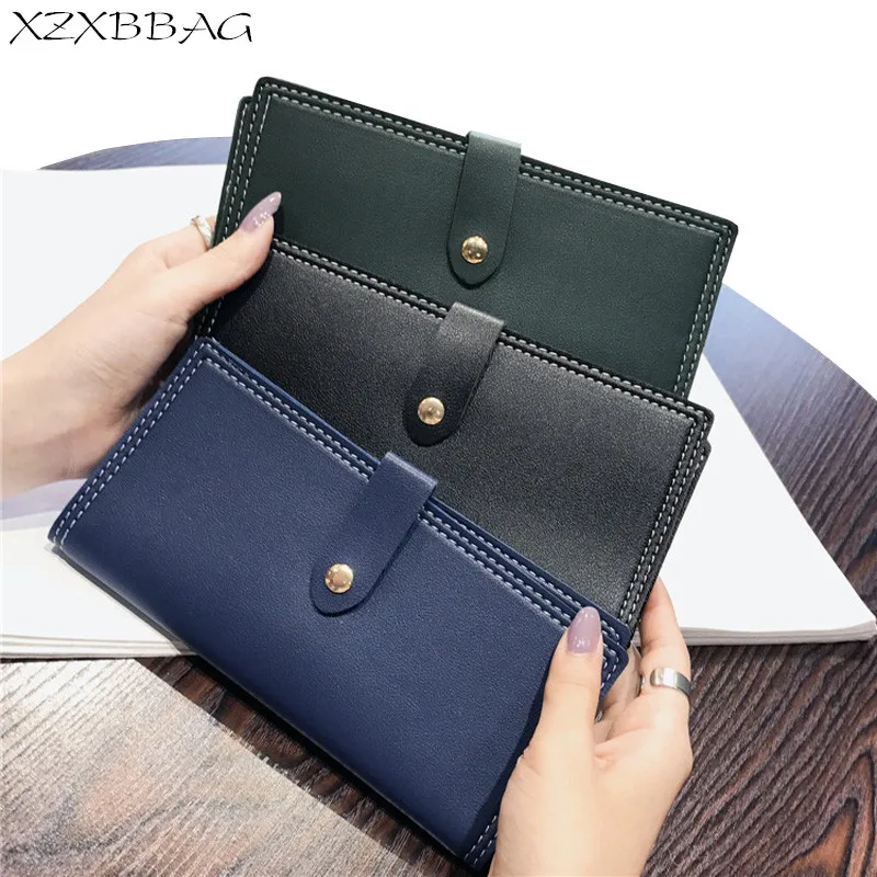 

XZXBBAG PU Leather Women Long Wallet With Multiple Card Holder Ladies Purse Fashion Hasp Folding Slim Wallet Money Bag Carteras