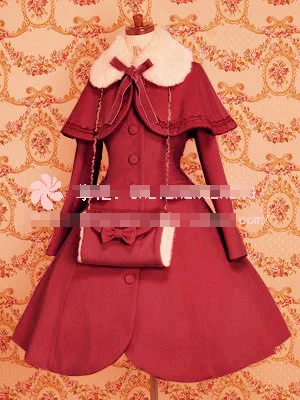 Лолита Sweety зима-осень леди шарф меховой воротник форма Косплэй костюм+ сумка
