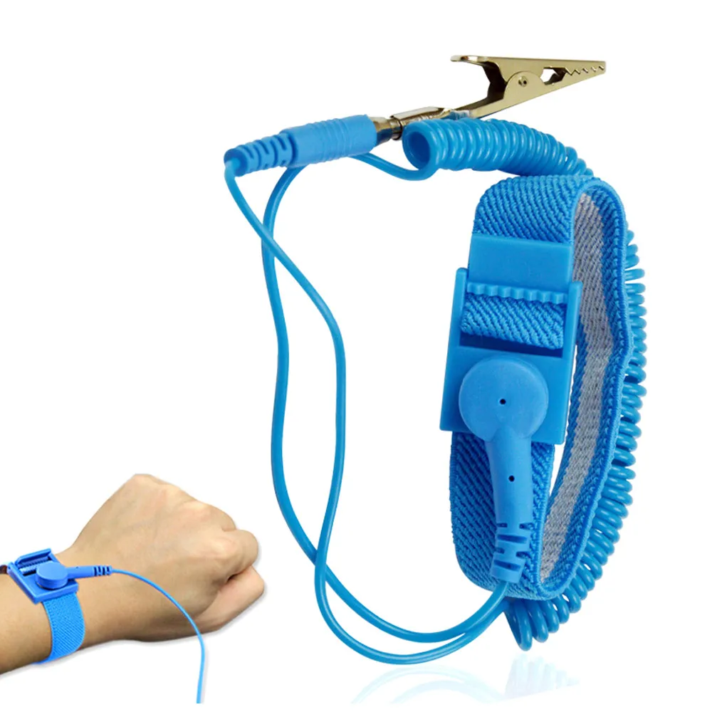 

Antistatic Bracelet Electrostatic ESD Discharge Cable Reusable Anti Static Wrist Band Strap Hand with Adjustable Grounding Wire