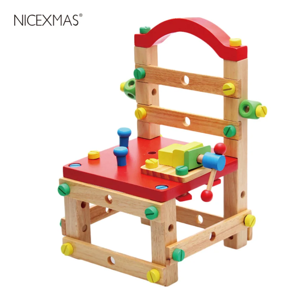 1pcs Creative DIY Dismounting Chair Combination Toy Colorful Wooden Arts & Crafts DIY Toys Gift For Baby Kids 1pcs Creative DIY Dismounting Chair Combination Toy Colorful Wooden Arts & Crafts DIY Toys Gift For Baby Kids