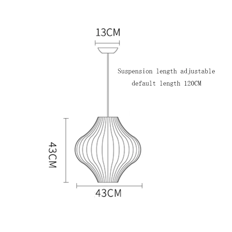 Скандинавский кулон с шелковыми нитями светильник лестница датский обеденный зал бар магазин одежды подвесной светильник фонарь абажур Ресторан татами блеск - Цвет корпуса: F 43CM