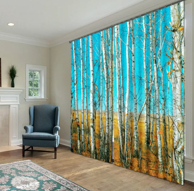 Landscape Printing 3 D Curtain Photo Fabrics Custom Landscape Printing 3 D Curtain Photo Fabrics Custom Blackout Fabric Digital Printed