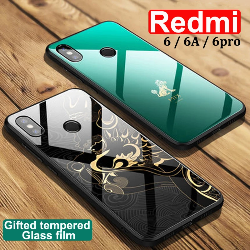 For Xiaomi Redmi 6 Case Redmi6 Forbidden City Tempered Phone Glass Case For Xiaomi Redmi 6a Redmi6a Back Cover Redmi 6 Pro Cases Phone Case Covers Aliexpress