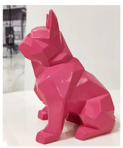 Нордическая абстрактная Геометрическая статуя собаки из смолы, Современная Минималистичная скульптура французского бульдога, украшение статуи животного, украшения для рукоделия