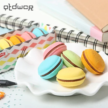 

5PCS/Lot Colors Kawaii Korea Stationery Delicious Dessert Macaron Cake Rubber School Eraser for Kids Learning Gift