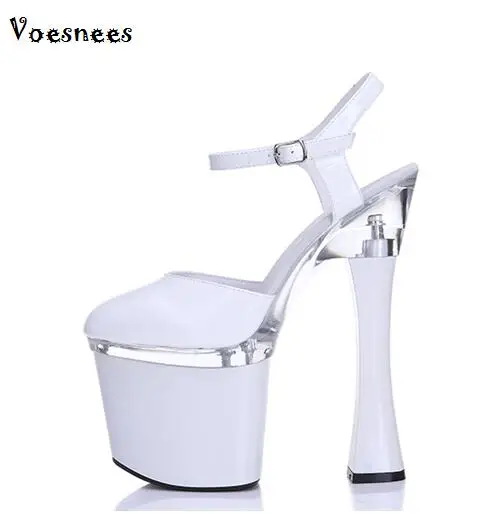 

Multicolor women's shoes cakes European and American sexy ultra high heels 19cm thick with catwalk shows waterproof sandals