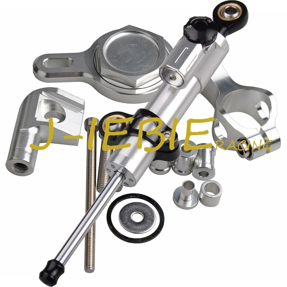FXCNC Racing Motorcycle CNC Steering Damper Stabilizer Buffer Mounting Bracket Kit Fit For Yamaha YZF R1 1998 1999 2000 2001 2004