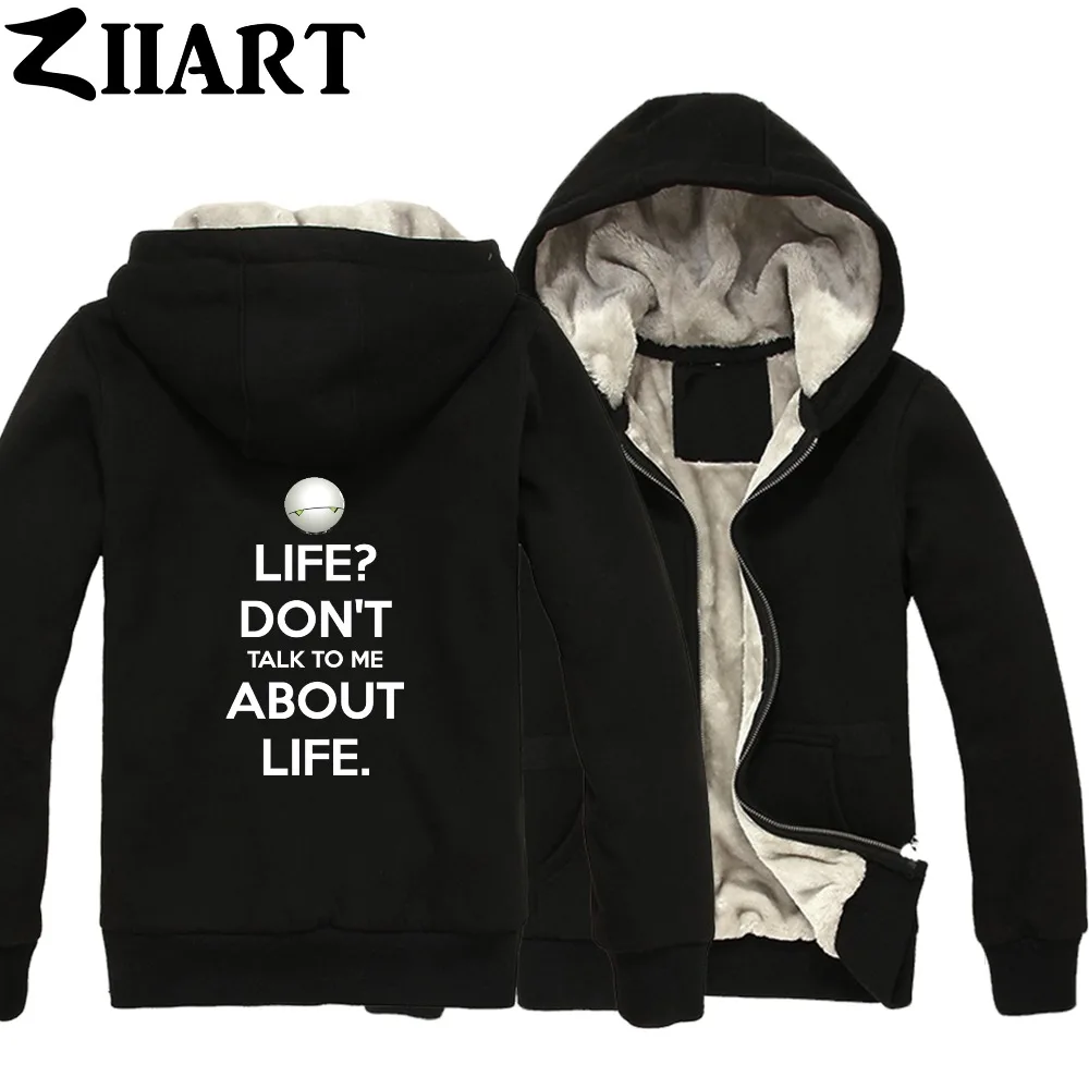 

robot marvin don't talk to me about life hitchhiker's guide to the galaxy Woman Full Zip Autumn Winter Plus Velvet Parkas ZIIART