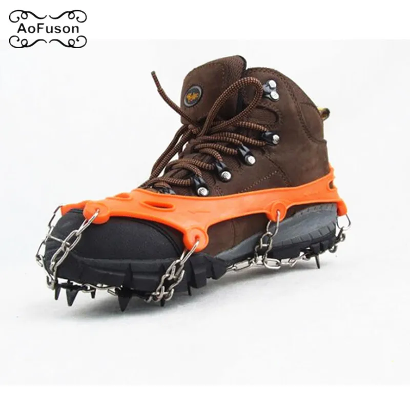 2pcs 11 Teeth Anti Slip Ice Gripper Cleats Shoe Boot Grips Crampon