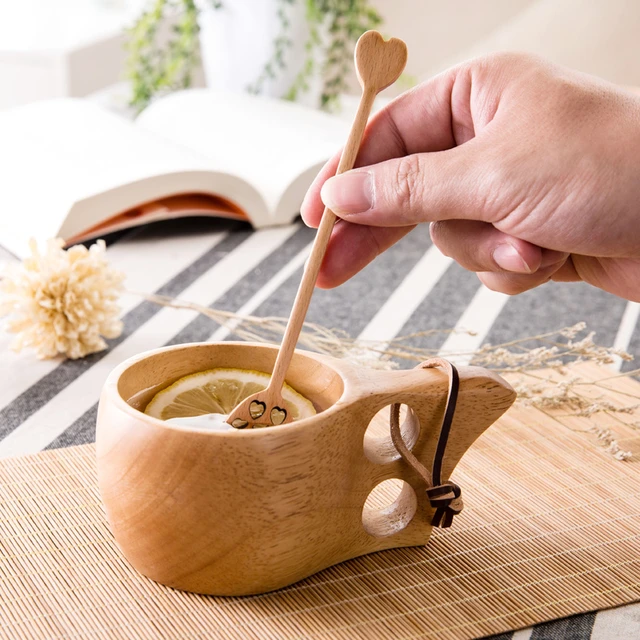 Ensemble de cuillères à miel en bois naturel, bâtonnets à miel, cuillère à  thé en forme de cœur, agitateur à café, cuillères de service à miel,  ustensiles de cuisine 5 pièces - AliExpress