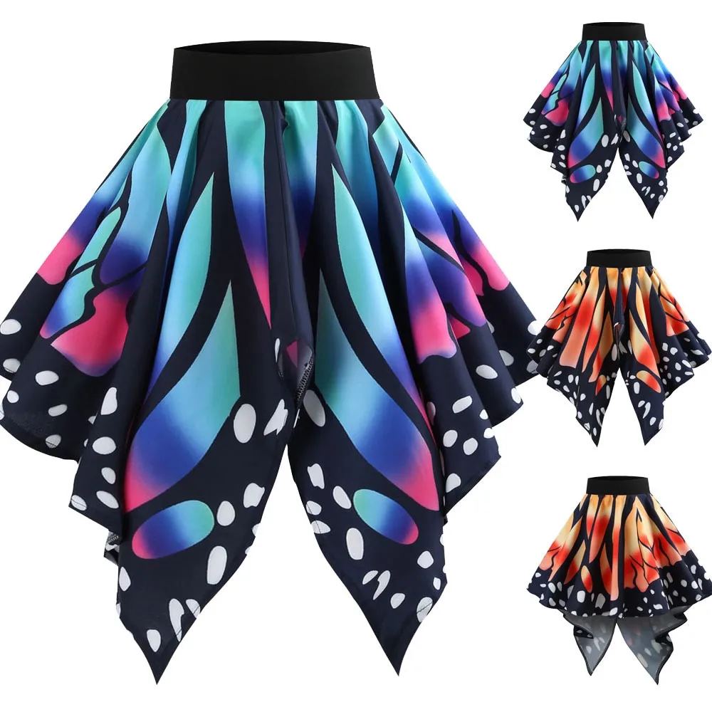 

Women Casual Retro Butterfly soft and comfortable Printing Evening Party Skirt Swing Skirts L50/0110