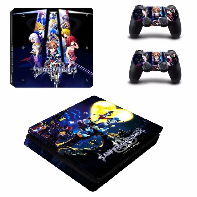 Special Price Kingdom Hearts 3 Vinyl Decal PS4 Slim Skin Sticker for Playstation 4 Slim Skin Console and 2 Controllers
