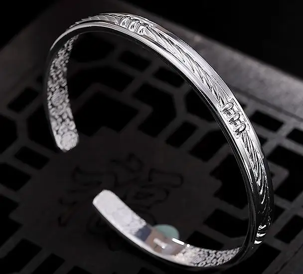 

JOOCHEER Sterling S999 999 silver Bangle knit trendy bracelet