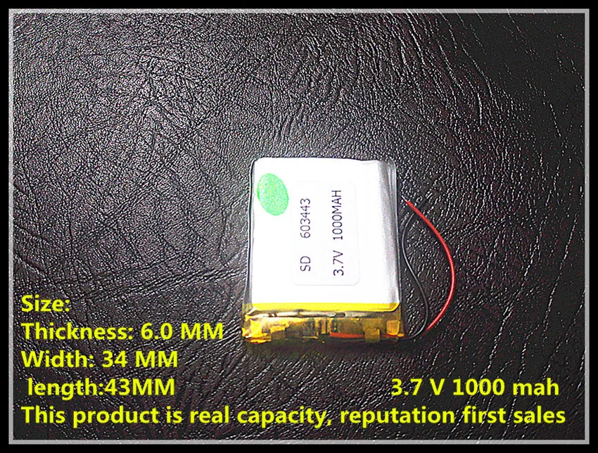 PL603443 батарея для gps оптом, 1000MA литий-ионный аккумулятор для MP3 плеер