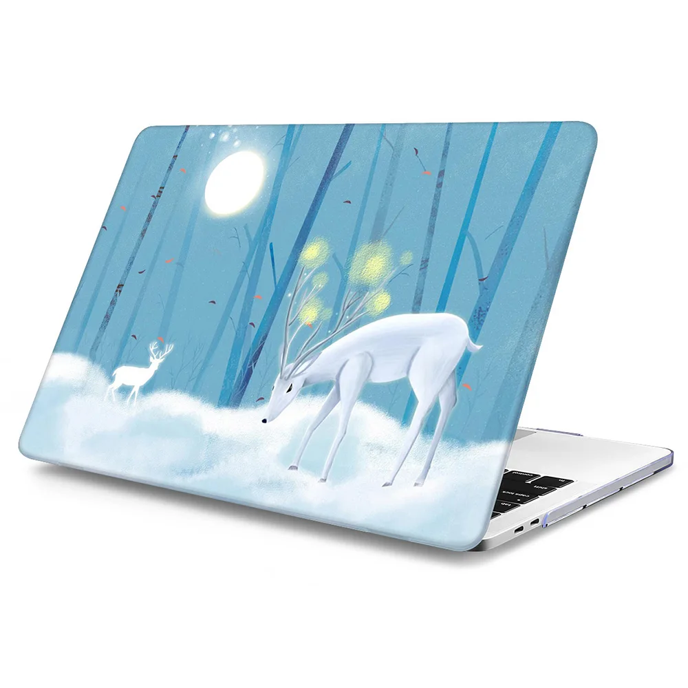 Кристально чистый чехол для Macbook Air Pro retina 11 12 13 15 красивый с рисунком лося macbook 2018
