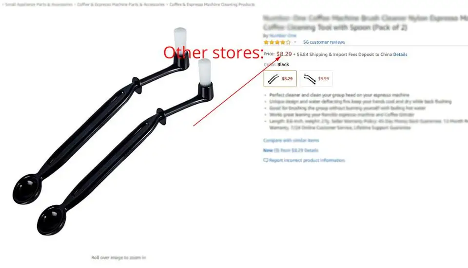 Spazzola Per Pulizia Macchina Da Caffè - Con Testina Staccabile E Manico In Legno Per Manutenzione - Foto 2