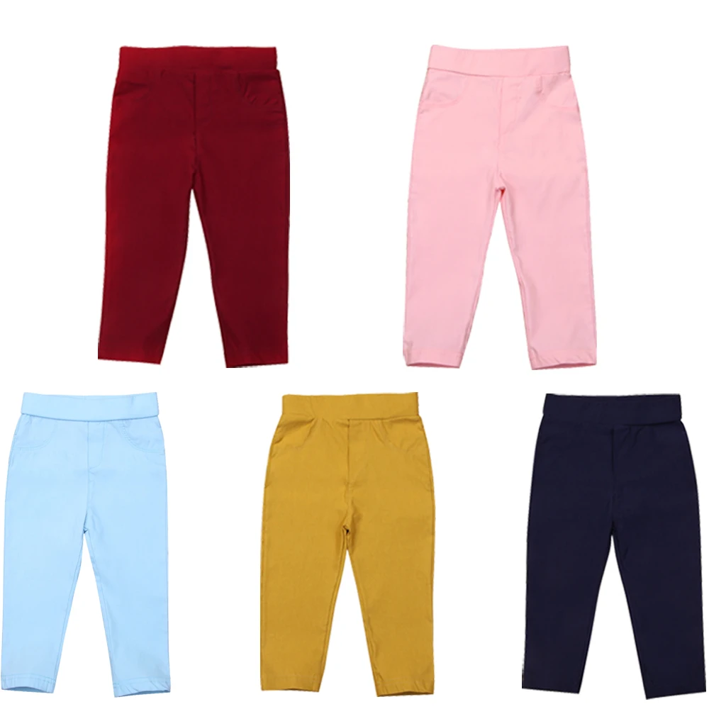 Emmaaby/детские длинные штаны детские узкие Стрейчевые хлопковые брюки для маленьких мальчиков и девочек брюки-слаксы, 5 цветов, От 1 до 6 лет