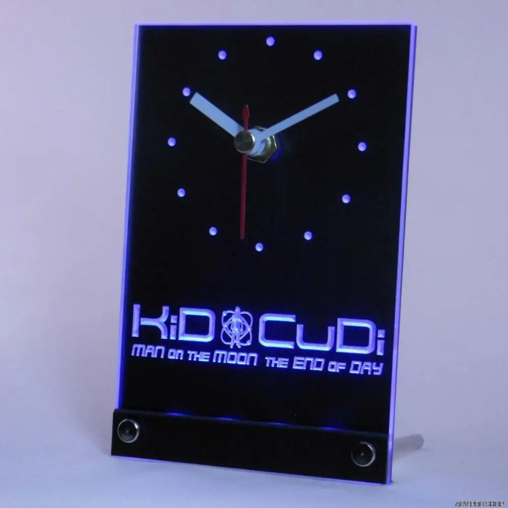 tnc0165 Kid Cudi Man On The Moon End of Day Table Desk 3D LED Clock