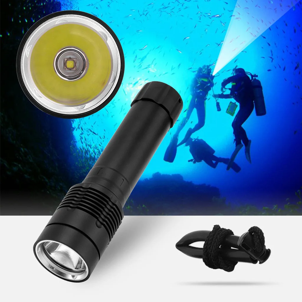 Top LED XM-L2 26650 LED Scuba Diving Underwater 100M Flashlight Torch Waterproof Quality 8000LM Diving Camping Greater Light #PEX 6