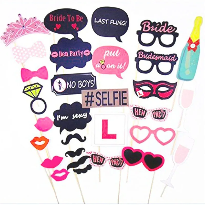 

30pcs Photobooth DIY Single Queen Photobooth Props Wedding Photo Booth Birthday Supplies Party Accessories Decoration Birthday