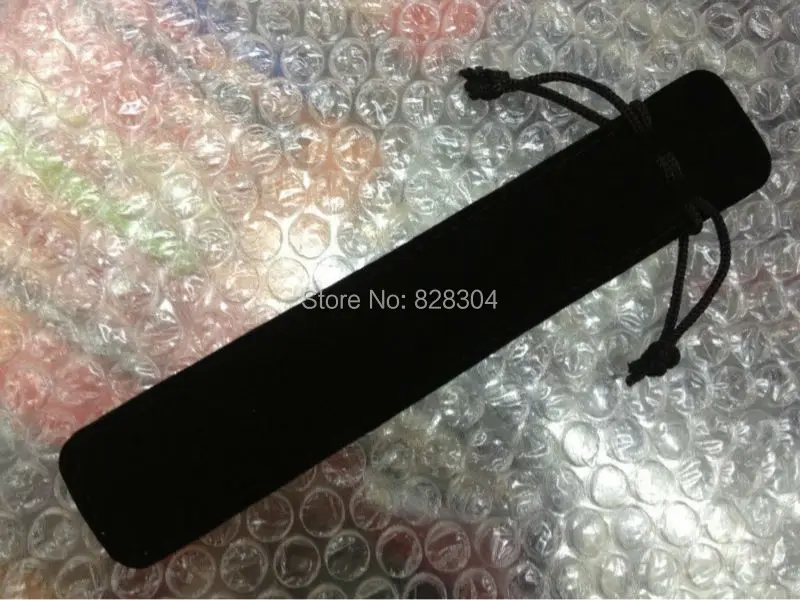 

Free shipping black Velvet pen bag pen pouch pencil case with rope black 100pcs/lot