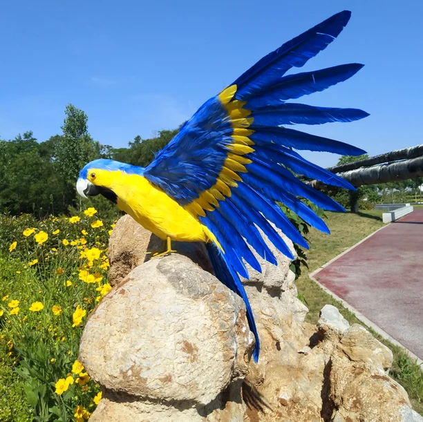 large-42x60cm-yellow-blue-parrothandmade-modelfoam-feathers-spreading-wings-parrot-propgarden-decoration-toy-w0763