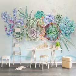 Зеленые растения 3D настенные модные креативные гостиная столовая спальня фон Декор фотообои для стен обои водонепроницаемые