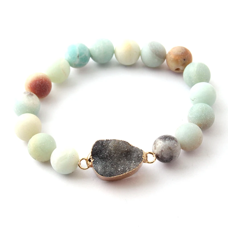 New Fashion Women Dress Stone Armban Druzy Charm Natural Stone Bracelets statement women jewelry party gift