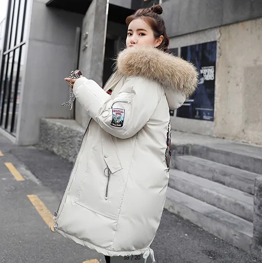 Long Poches Parka Vestes Capuche Green Fourrure Femme noir Doudoune D'hiver Beige Col Et Chaud 2018 Solide caramel Femmes Manteaux À army Mode De wqxw0TEr