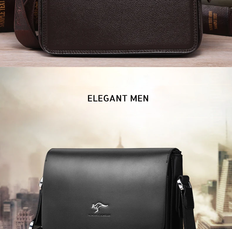 Кенгуру Королевство Роскошная брендовая мужская сумка из спилка деловая повседневная мужская сумка через плечо