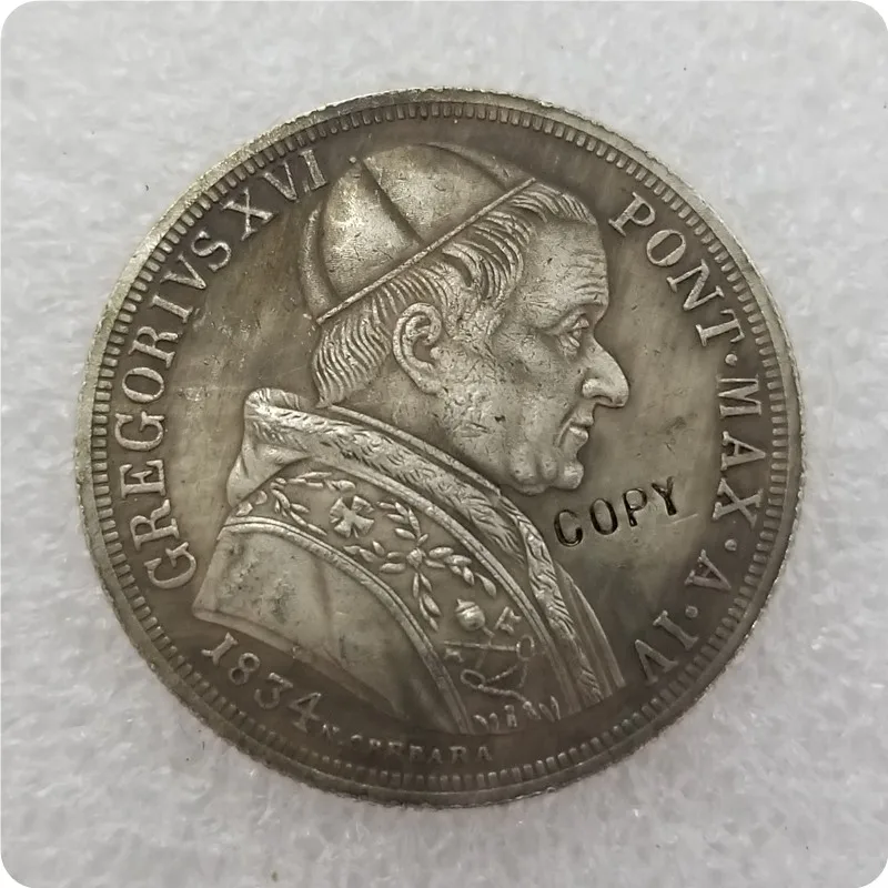 Итальянские Штаты 1834 50 Baiocchi-Gregory XVI копия монет-копия монет медаль коллекционные