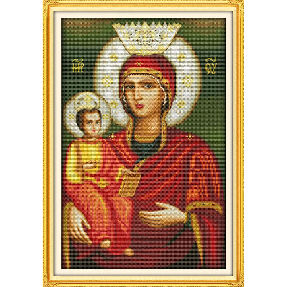 

Everlasting love Madonna-and-child Chinese cross stitch kits Ecological cotton printed 14CT 11CT DIY wedding decoration for home