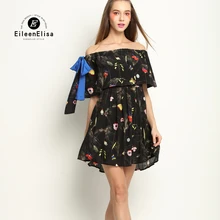Runway Slash Neck Dress Spring Summer Runway Designer Dress 2017 Luxury Print Dress