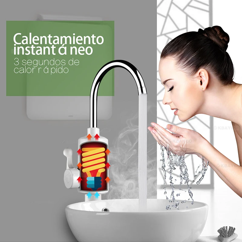 Instant Hot Water Heaters 3000W Tankless Water Heater Electric Shower Instant Electric Water Heater Heating Kitchen Bathroom