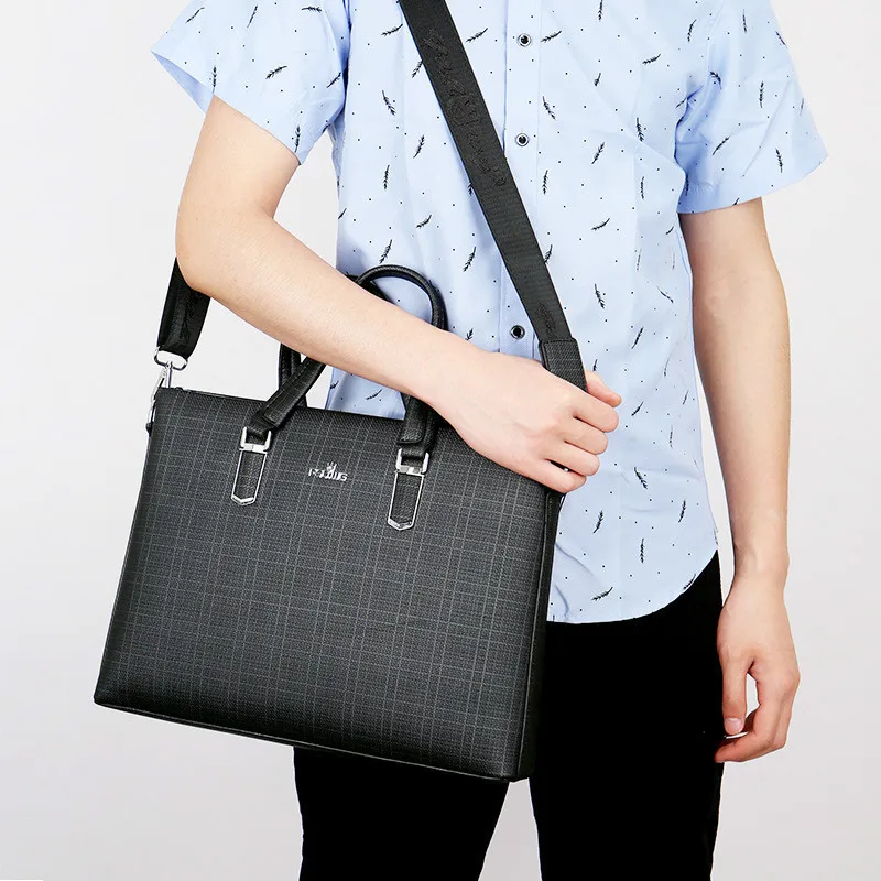 New Men Leather Laptop Briefcase Computer Bag Male Shoulder Office Bags For Bandolera Hombre Handbags Pasta Executiva portafolio