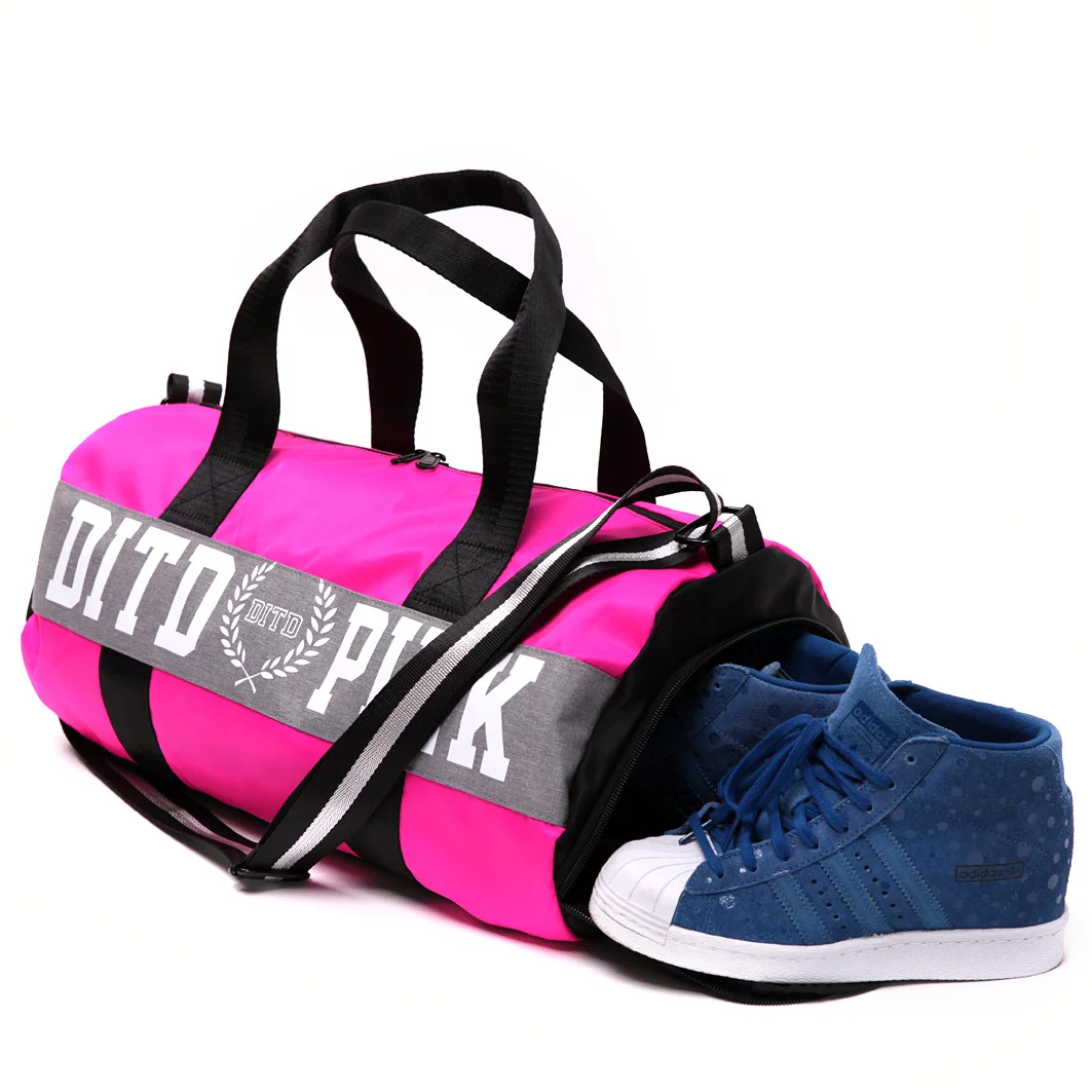 Pink/gray/black Women Men Gym Bag Fitness Shoulder Gird Strip Travel Bag Outdoor Yoga Bag With Shoes Storage Sac De Sport