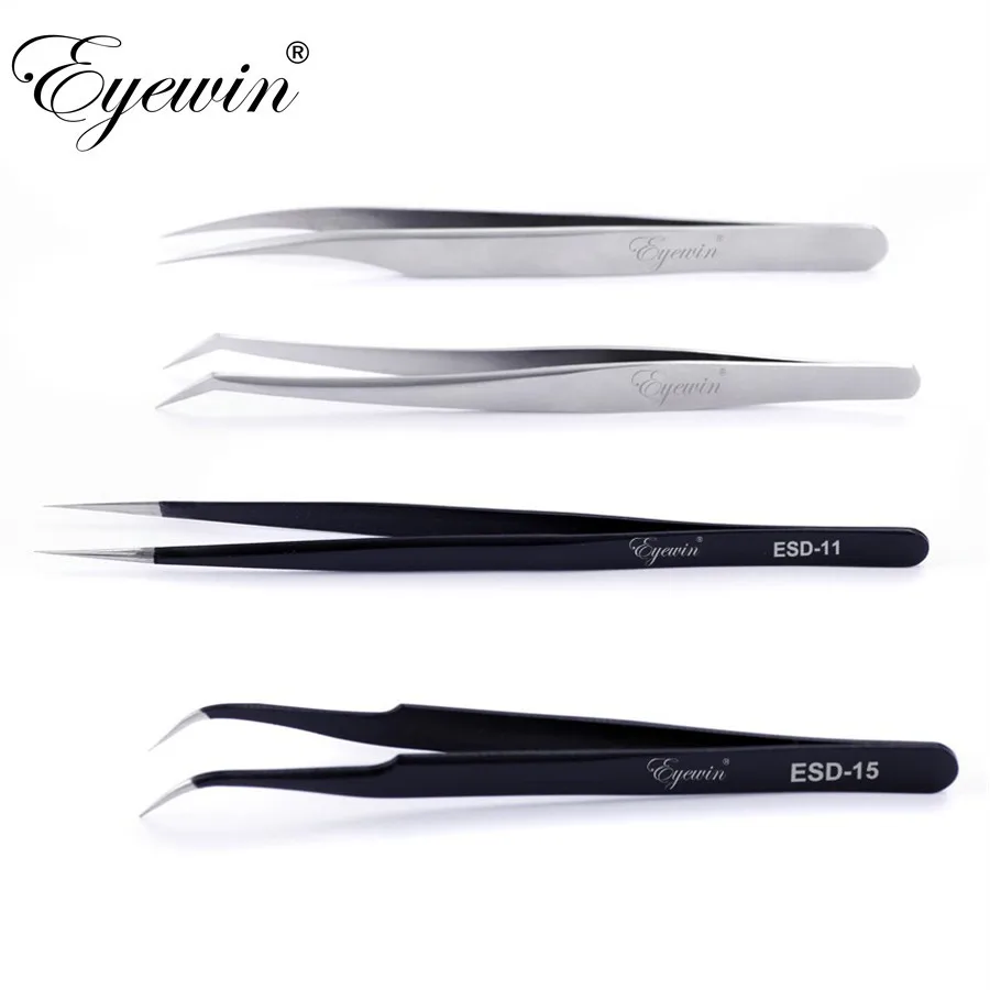 

eyewin stainless non-magnetic eyelash extension tweezers pincet false eyelash tweezers 3D lash tweezers makeup