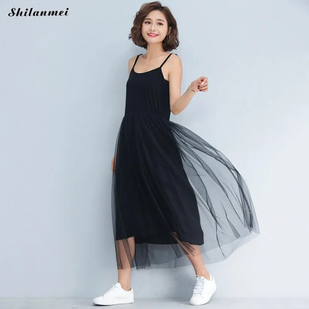 Buy New Summer Dress Gauze Women Casual Black Lace