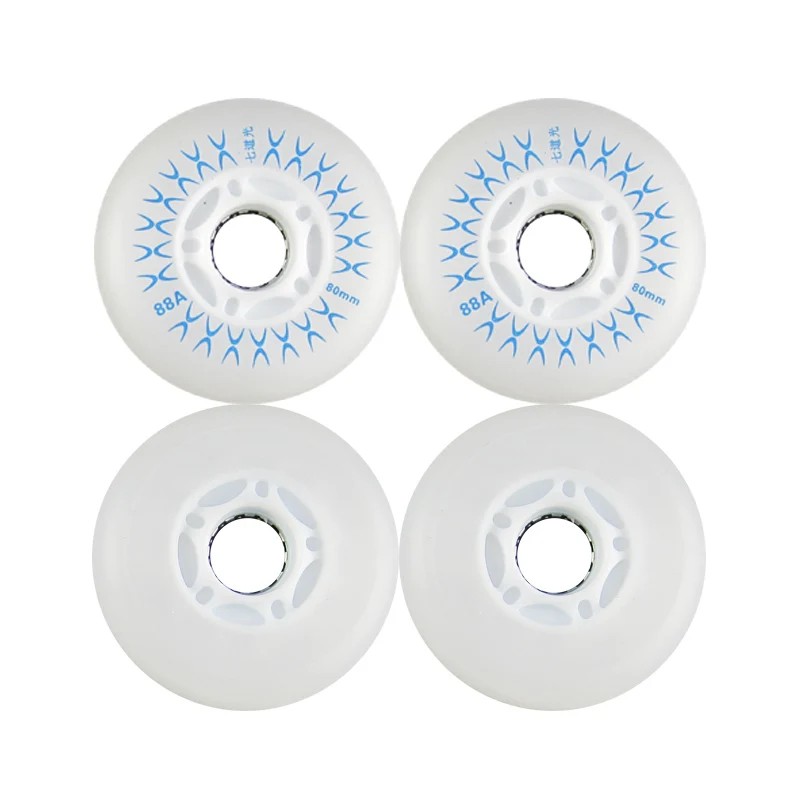 8 قطعة LED فلاش الأزرق الإضاءة حذاء تزلج بعجلات عجلات 88A 80 مللي متر الأسطوانة تزلج التزلج لإطارات سباق التعرج انزلاق سيبا Powerslide patines