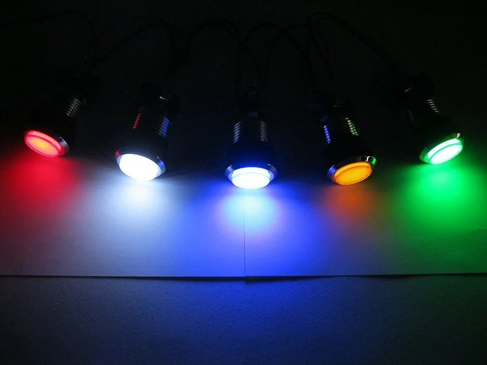 50 шт./лот хромирование 5 В/12 в 30 мм светодиодный кнопки с подсветкой с микро-переключателем для игровых автоматов Mame Jamma запчасти
