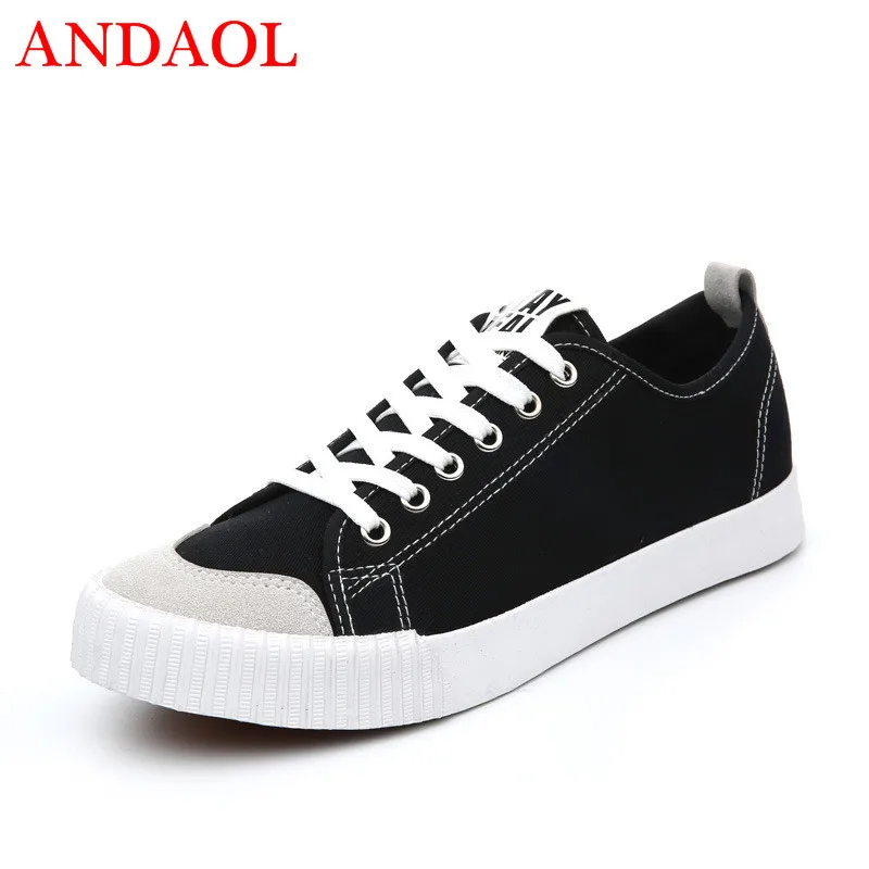 

ANDAOL Men's Casual Shoes Top Quality Breathable Light Sneakers Basket Tenis Feminino New Luxury Canvas Lace-Up Campus Trainers