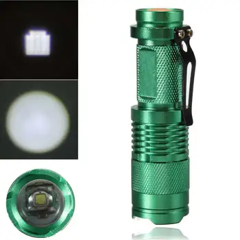 

7W 1200lm Q5 LED Mini Zoomable Flashlight 14500/AA Torch Zoom Lamp Green