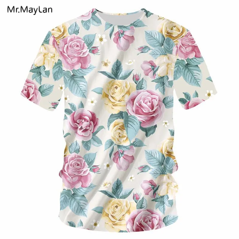 

Pink Yellow Roses Flowers 3D Print Tshirt Women/Men Hipster Streetwear T-shirt Teen Girl Modis T shirt 2018 Tops Clothes camisas