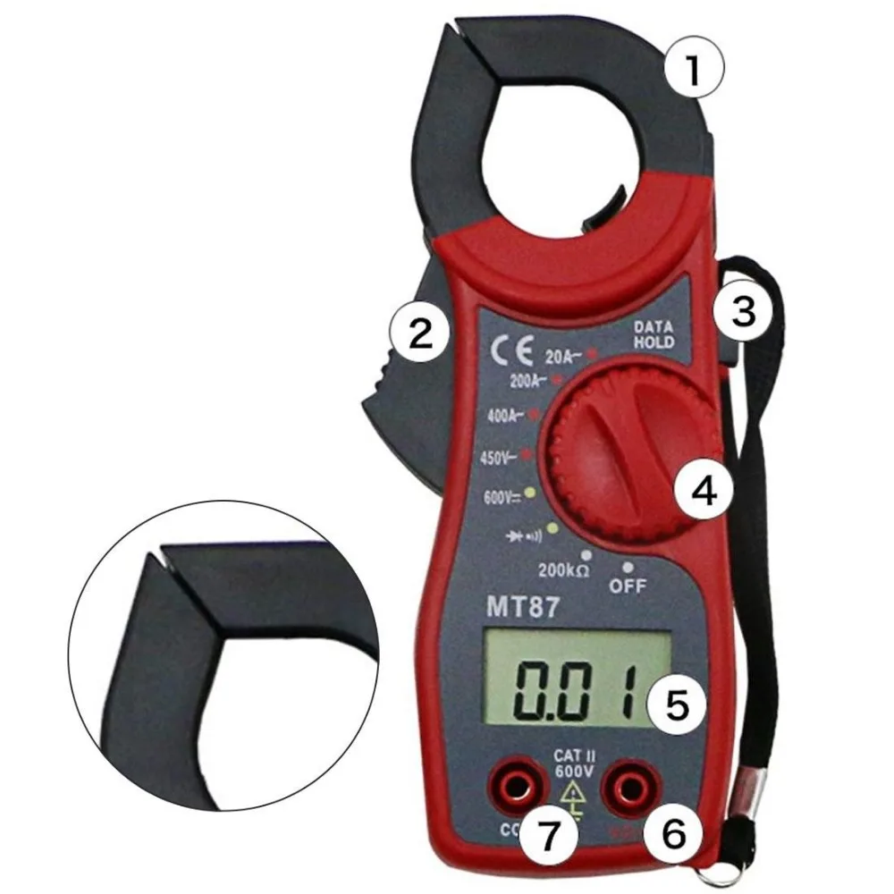 

Hot Multimeter Voltmeter Digital Clamp Meter Current Clamp AC DC Ammeter Multi-function Diode Fire Wire Tester MT-87 Clamp Meter