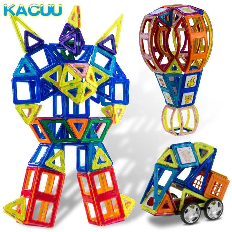 

138pcs Big Size Magnetic Blocks Construction Kids DIY Magnetic Designer Model & Magnet Toy Educational Toys For Children Gifts
