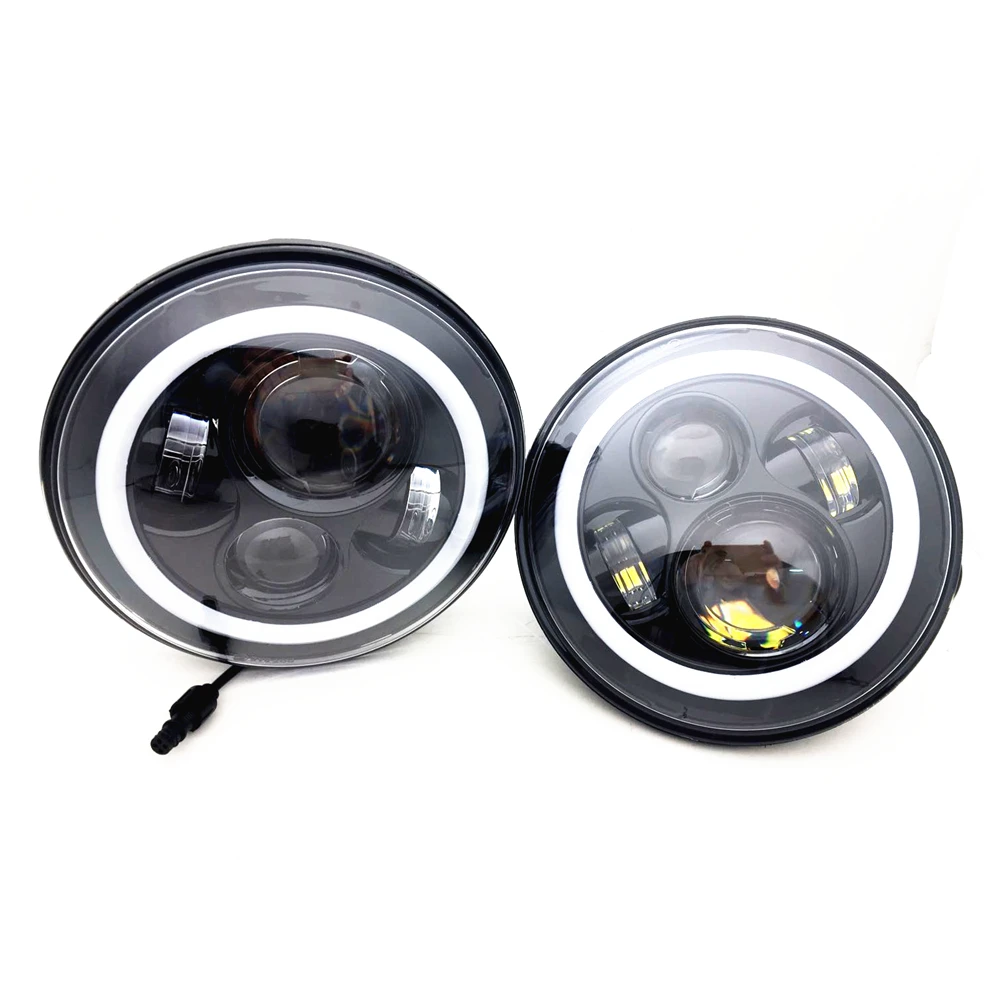 Цветная (RGB) 7 дюймов Halo Фары + 4 &quotСветодиодный Противотуманные фары для Jeep Wrangler JK