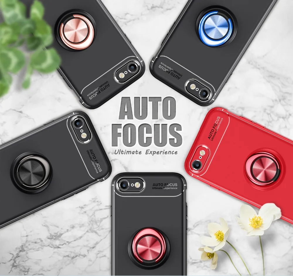

Magnetic Ring Stand Case For iPhone XS Max XR 7 8 6 6S Plus Soft TPU Full Cover Shell For iPhone X 5 5S SE Car Holder Phone Case
