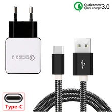 Кабель USB C для samsung S10 S8 S9 huawei P30 Xiaomi mi 9 SE 8 Red mi Note 7 QC 3,0 зарядное устройство для sony 10 LG V40 htc U12 U11 Plus